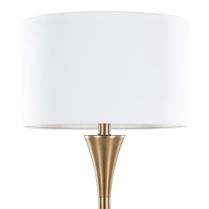 Lenuxe - Contemporary Floor Lamp - Golden Bronze / White