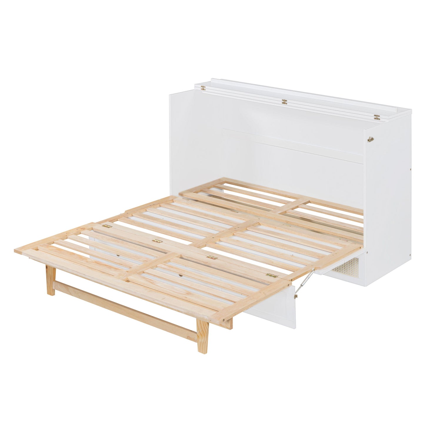 Queen Murphy Elegant Bed With Large Drawers - White