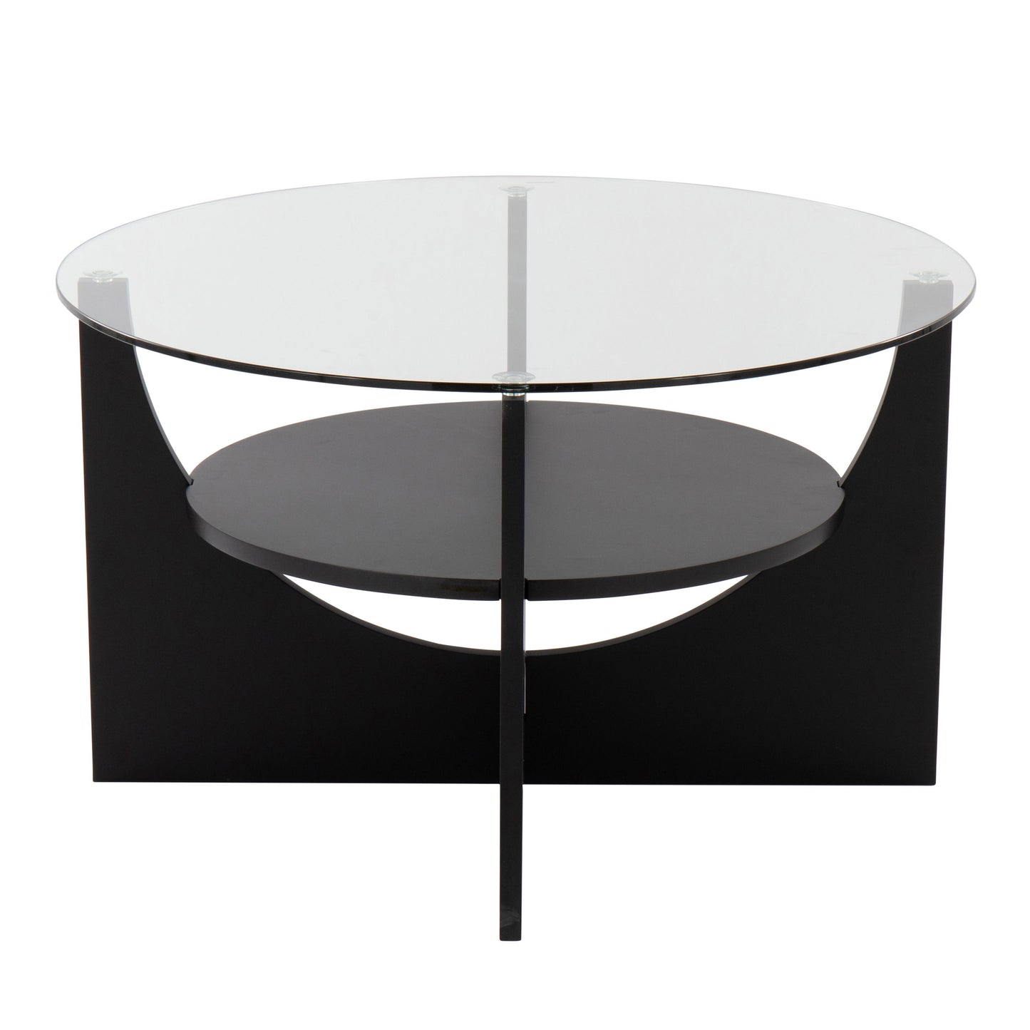 U - Shaped Contemporary Coffee Table - Black / Clear
