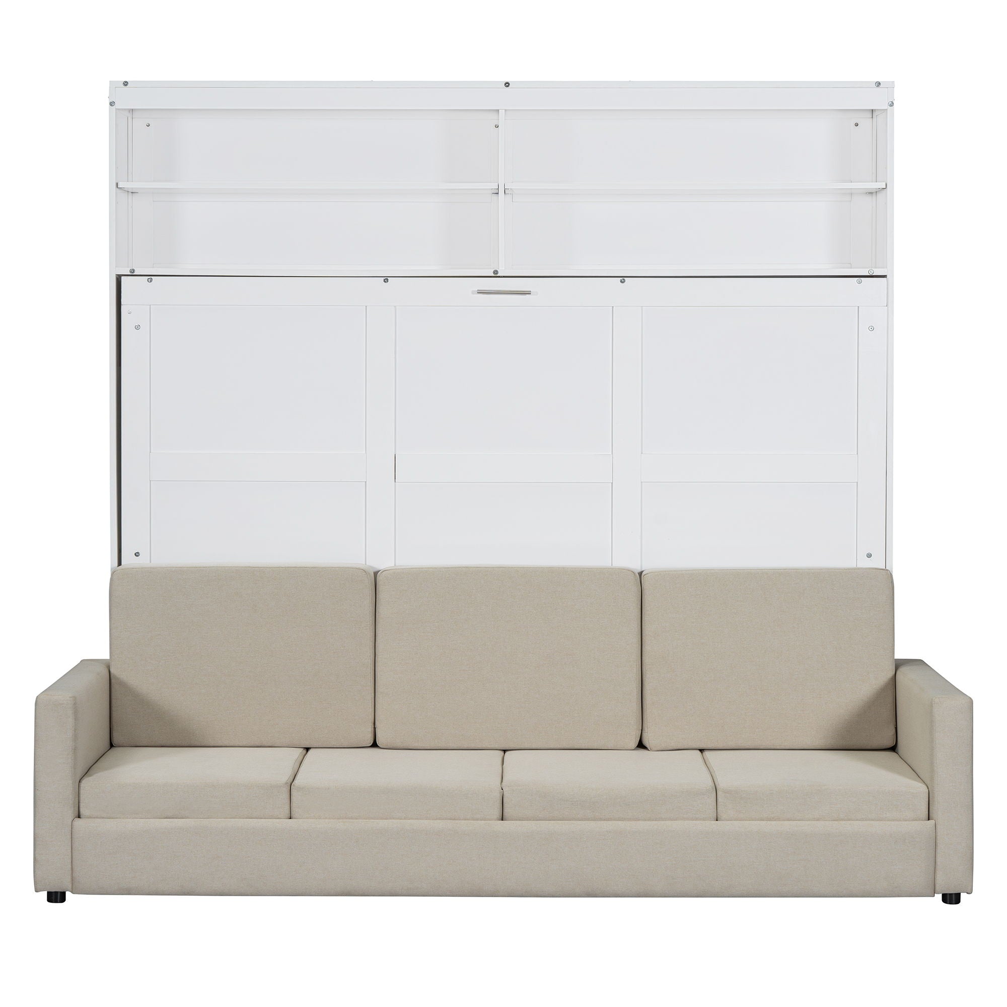Queen Size Murphy Wall Bed With Sofa - White