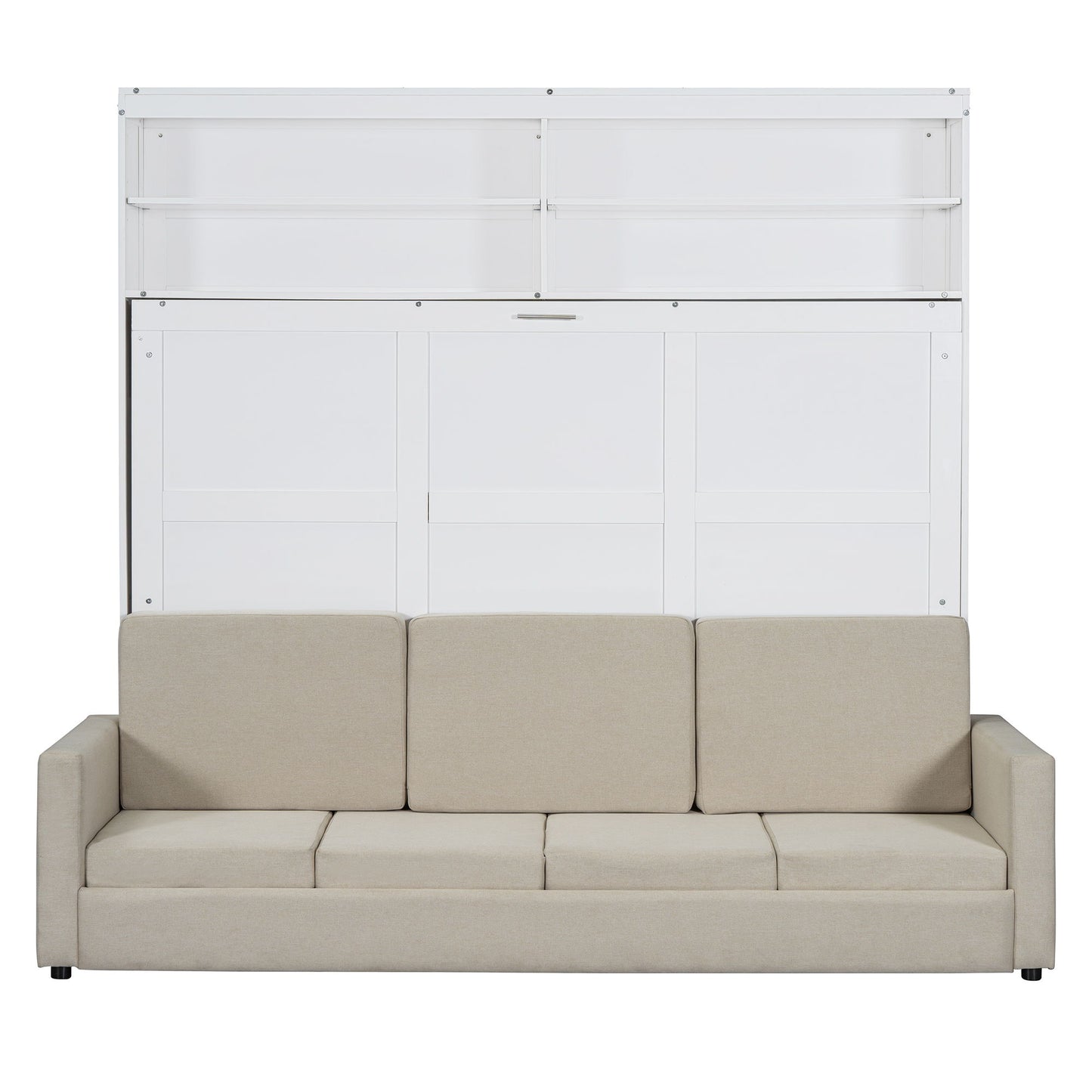 Queen Size Murphy Wall Bed With Sofa - White