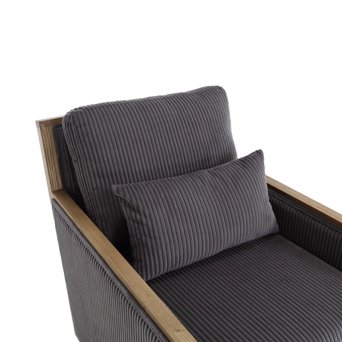 Swivel Barrel Chair, Comfy Accent Sofa Chair With 360 Degree Rotation And Hardwood Frame - Dark Gray