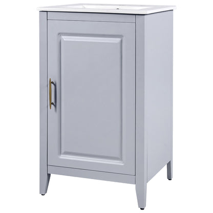 Modern 20.3" Bathroom Vanity With Sink And Functional Storage - Gray