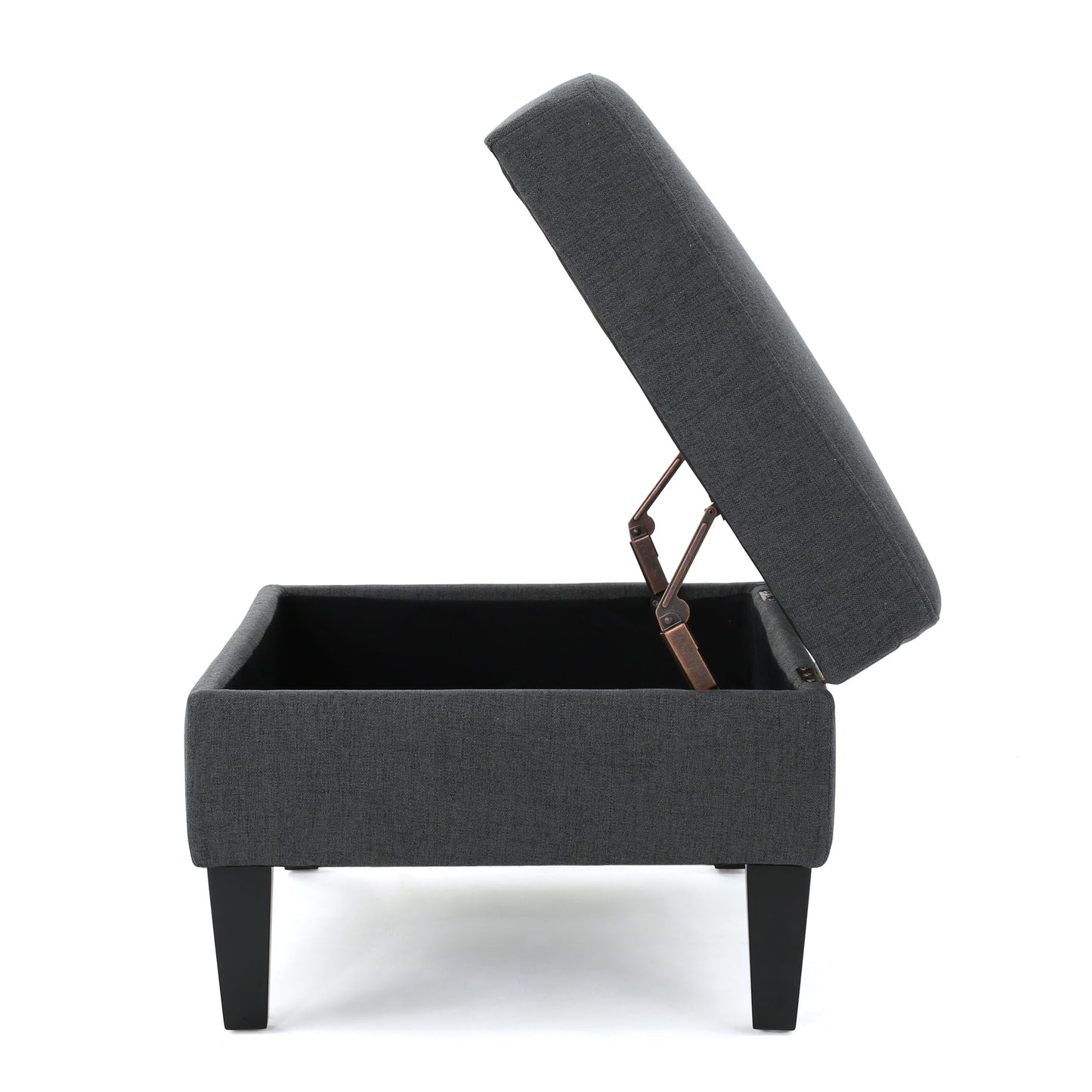 Contemporary Storage Ottoman With Tufted Waffle Stitching - Dark Gray