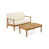 2 Piece Patio Set With Slatted Back Loveseat And Coffee Table - Teak
