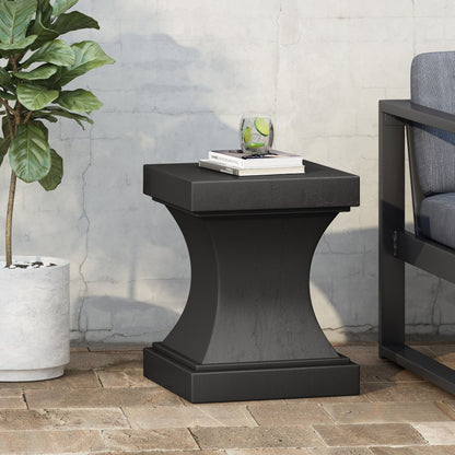 Modern Athena Side Table With Pedestal Design - Black