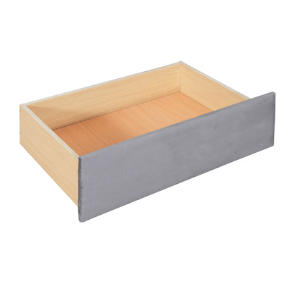 Twin Size Upholstered Daybed With Cloud-Shaped Backrest, Trundle & 2 Drawers And USB Ports - Gray