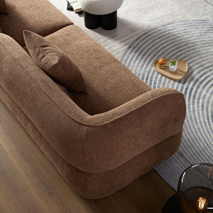 Sectional Sofa With Durable Fabric, Solid Wood Frame, And High Density Sponge Fill - Camel
