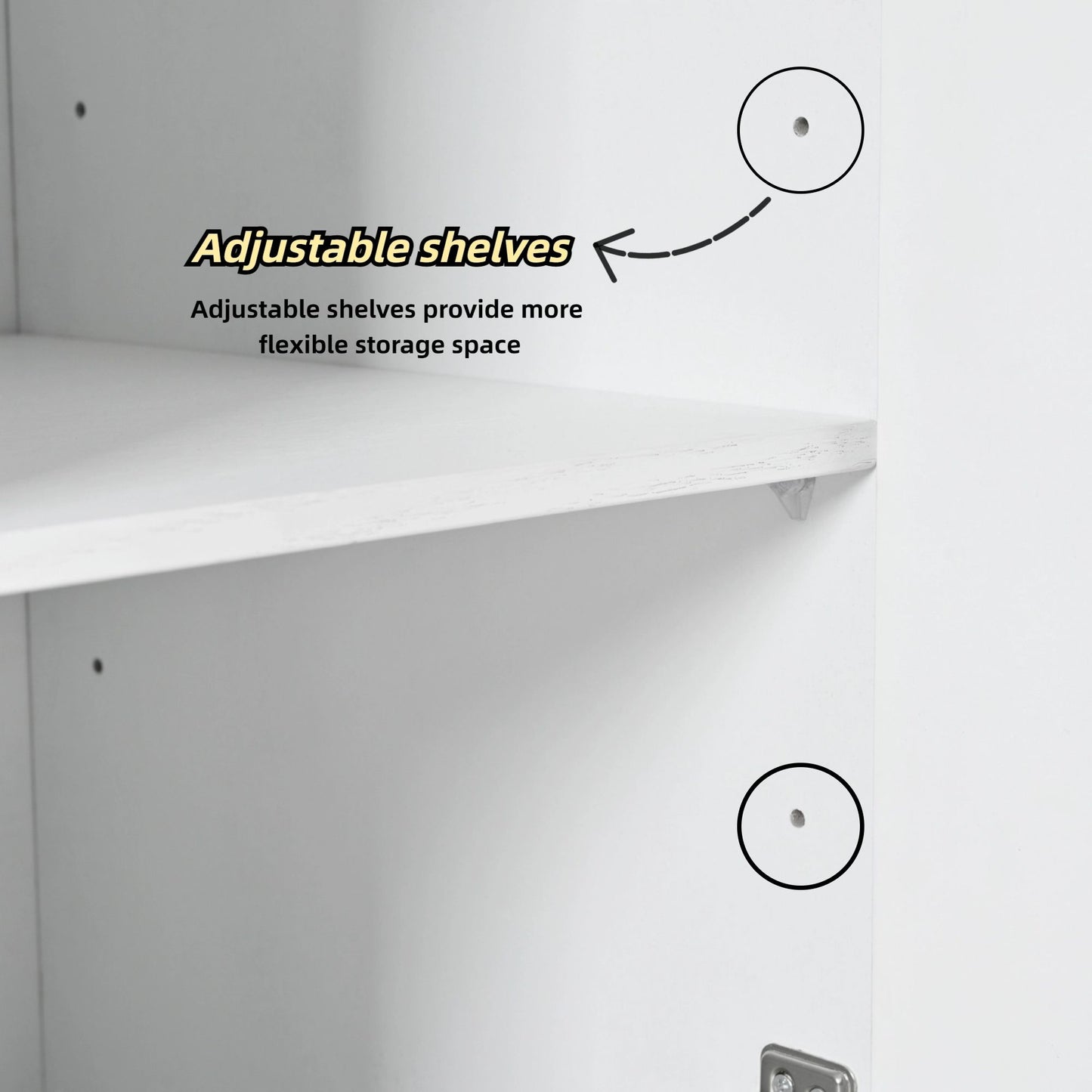 Creative Carved 4 Door Sideboard With Handleless Press To Open Design - White