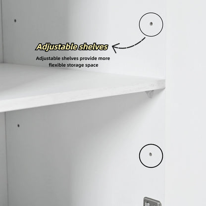 Creative Carved 4 Door Sideboard With Handleless Press To Open Design - White