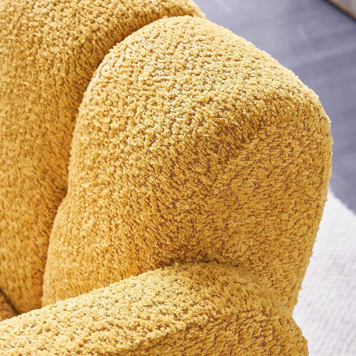 31.10" Wide Boucle Upholstered Accent Chair - Yellow