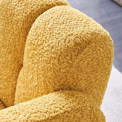 31.10" Wide Boucle Upholstered Accent Chair - Yellow