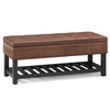 Cosmopolitan - Storage Ottoman Bench With Open Bottom - Distressed Saddle Brown