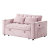 Multi Functional Sofa Bed With Cup Holder And USB Port For Living Room Or Apartments - Pink