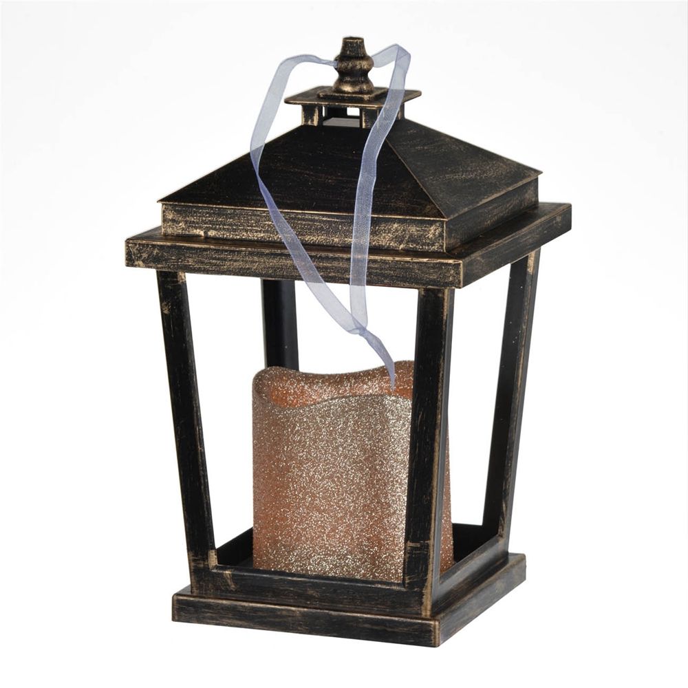 Menifee - Lantern With Led Candle, Short (Set of 2) - Bronze