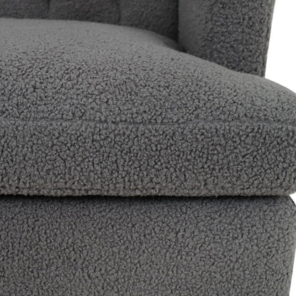 Upholstered Accent Chair Tufted Armchair For Living Room - Dark Gray