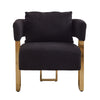 Modern Decorative Chair, Living Room Side Chair With Gold Metal Legs, No Wheels, Suitable For Dressing Area, Reception Room, Office, Teddy Fleece Upholstered Metal Foot Sofa 2 Pieces - Black