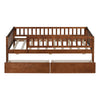 Twin Size Daybed Bed With Two Drawers - Walnut