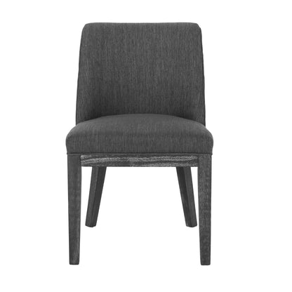 Modern Rustic Dining Chair (Set of 2) With Solid Wood Frame - Charcoal