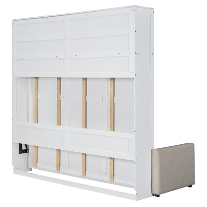 Queen Size Murphy Wall Bed With Sofa - White