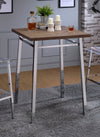Nadia - Chrome Bar Table - Oak / White