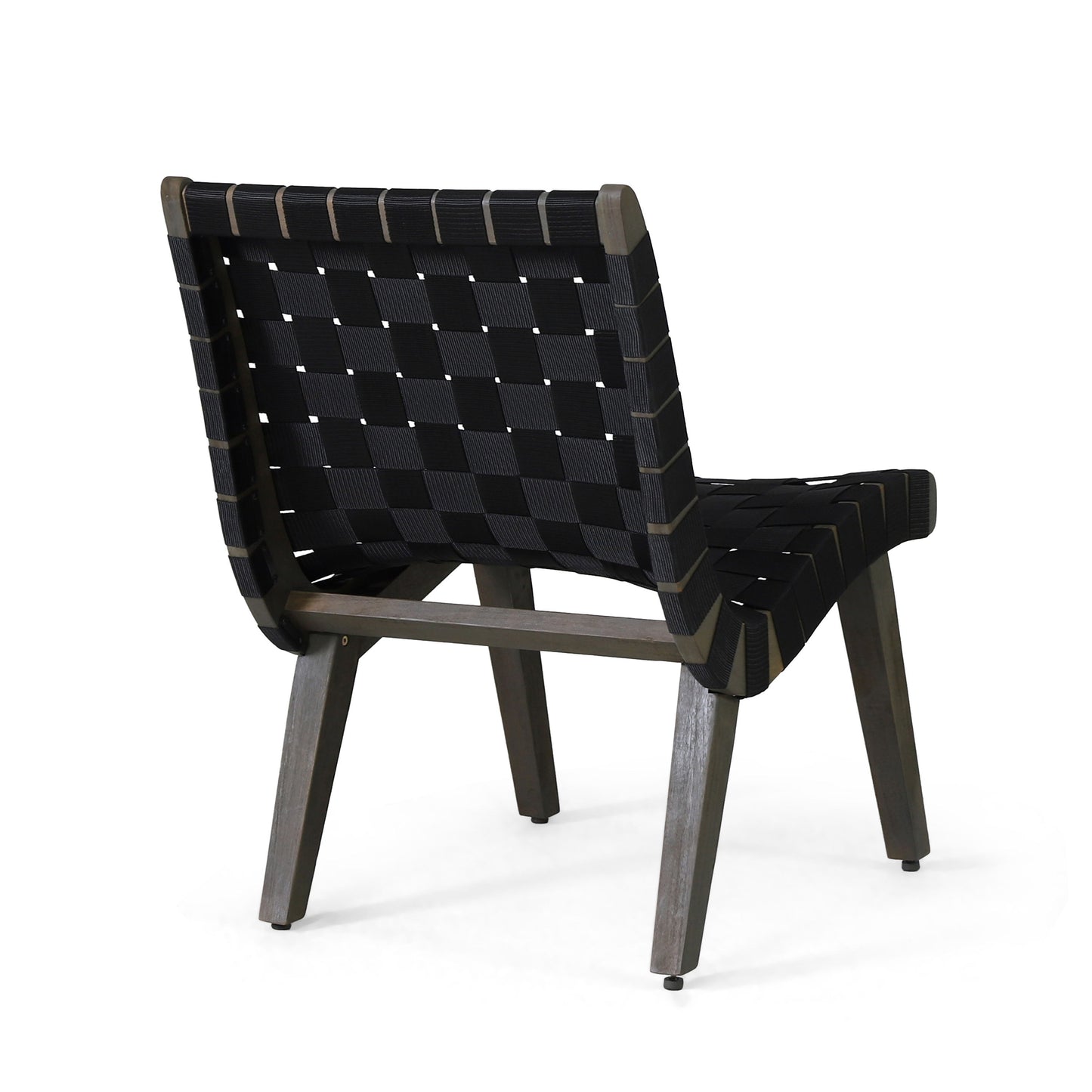 Lounge Chair With Stunning Rope Weave Design, (Set of 2) - Black