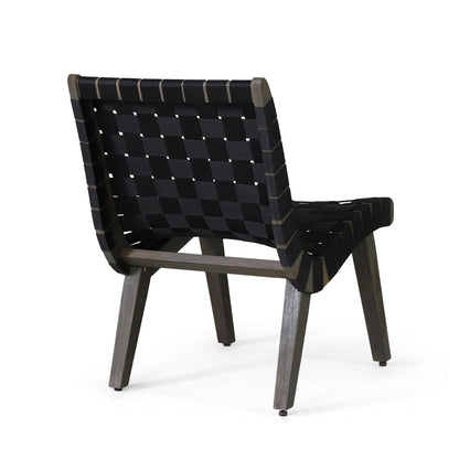 Lounge Chair With Stunning Rope Weave Design, (Set of 2) - Black