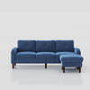 Convertible Combination Sofa, Sofa L Shaped, Sofa With Storage Cabinet Footstool, Living Room Sofa, Living Room 3 Seater Combination Sofa - Navy Blue