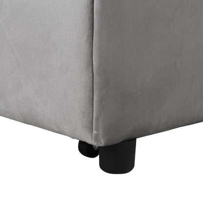 Stylish Folding Ottoman Sofa Bed With Multifunctional Design - Gray