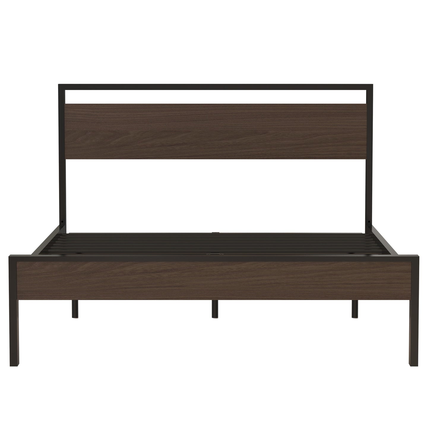 Ceres - Queen Bed With Wood Headboard & Footboard - Black And Walnut