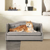 Robin - Tufted Wingback Pet Sofa Bed, Medium, Uptown Resistant High - Gray Stain