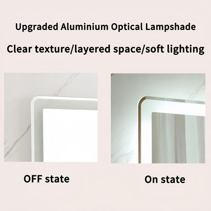LED Bathroom Mirror Vanity Mirrors With Front Lights, Wall Mounted Anti-Fog Frameless Make Up Mirror With Light Copper-Free Mirror Horizontal Or Vertical - Clear