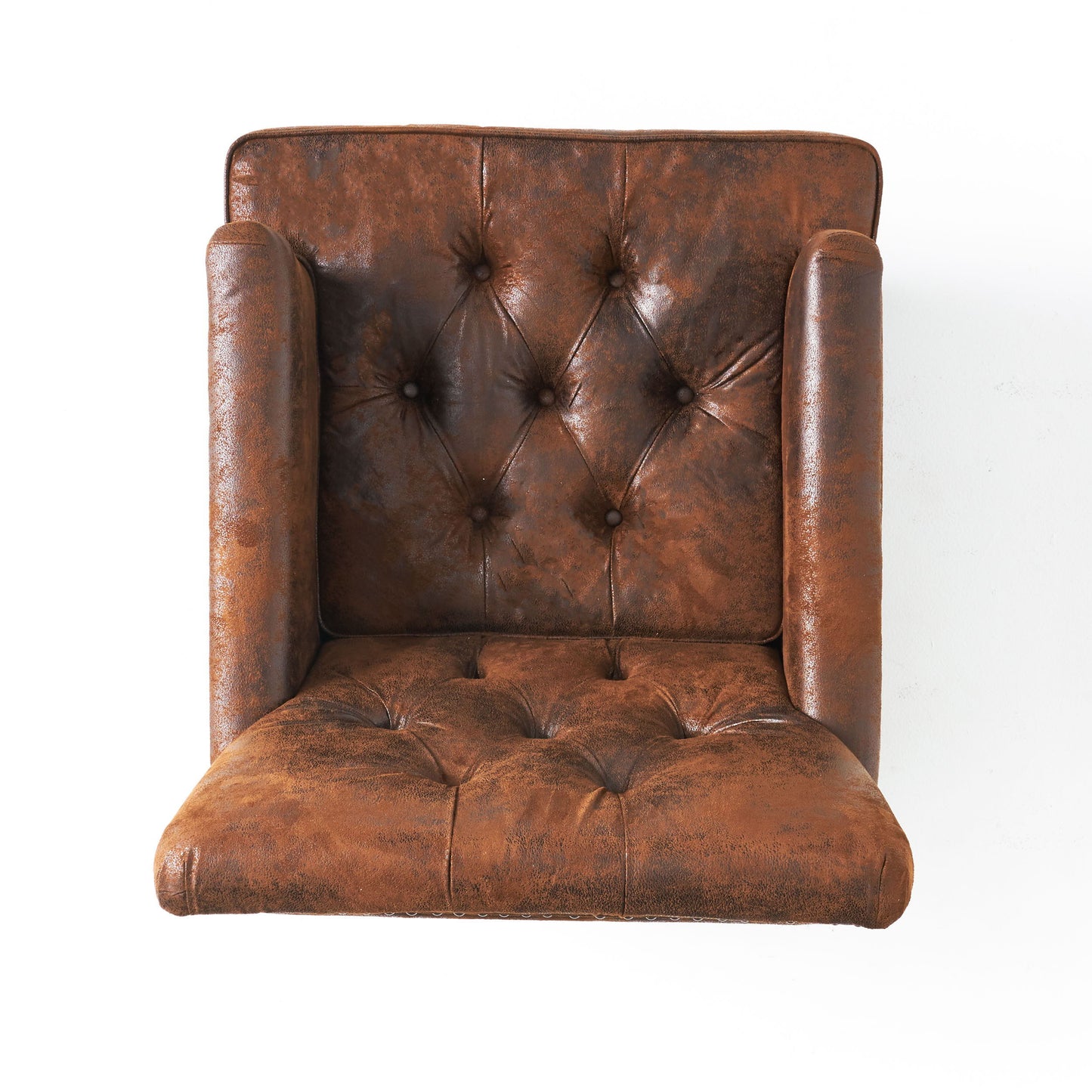 Vitality - Club Chair With Button Tufted Diamond Stitching And Turned Legs - Brown