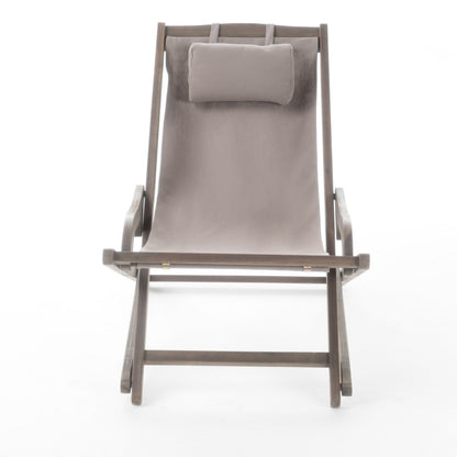 Arcadia - Outdoor Sling Chair With Pillow - Gray