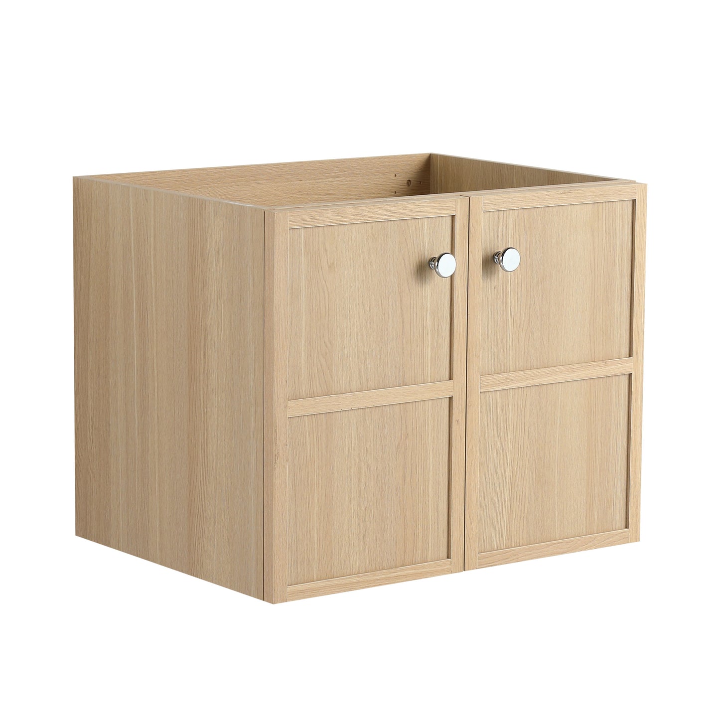 Modern Wall Mounted 24" Bathroom Vanity With 2 Soft Closing Doors, Excluding Sink - Oak