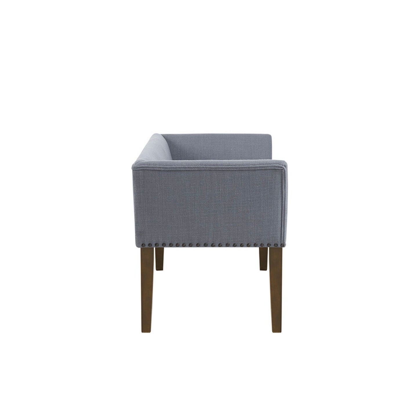 Accent Bench With Low Back And Flared Arms - Slate Blue