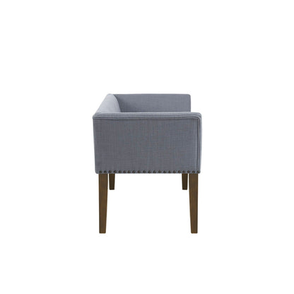 Accent Bench With Low Back And Flared Arms - Slate Blue