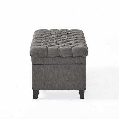 Juliana - Stylish Storage Ottoman With Extra Seating - Gray