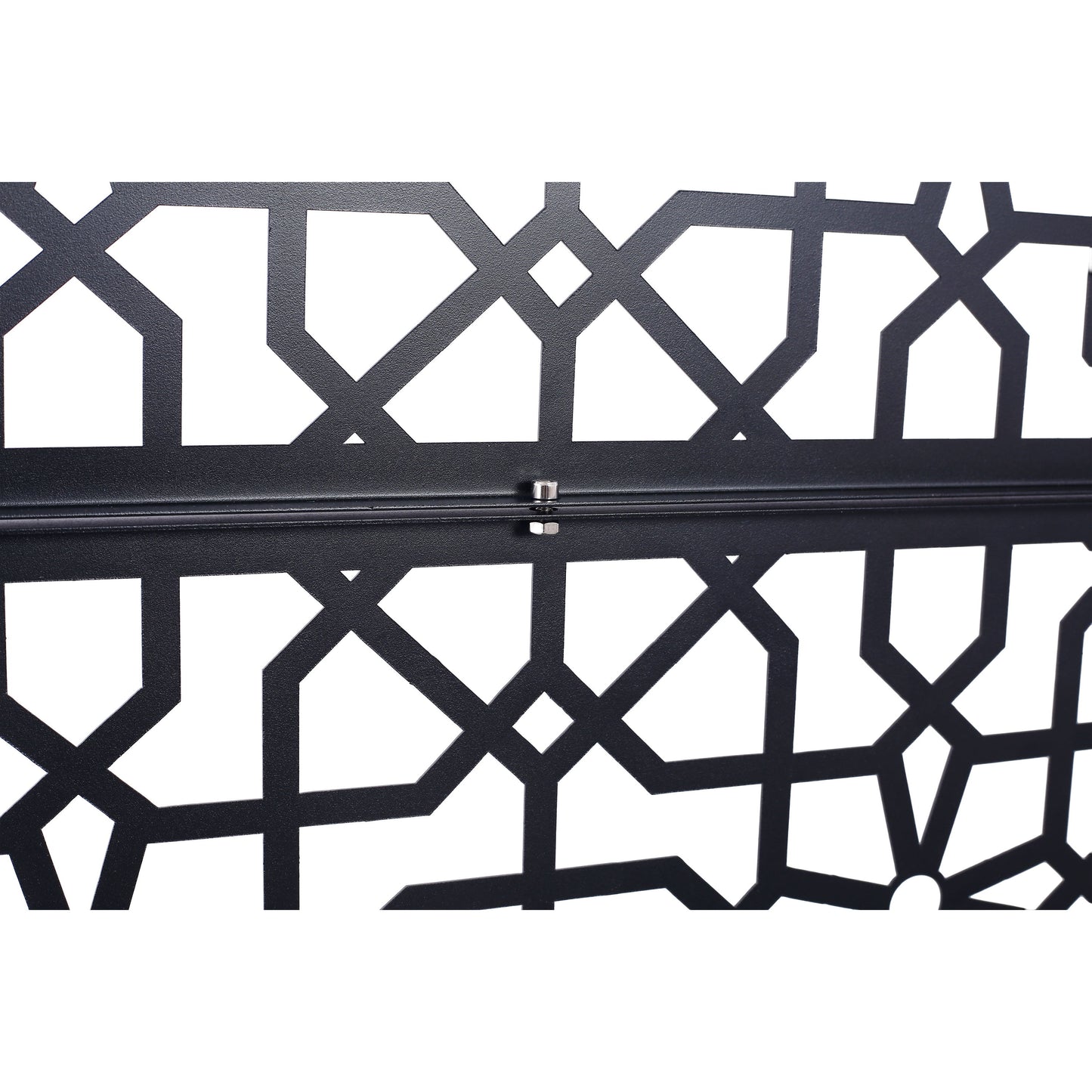 Outdoor & Indoor Privacy Screen Metal Privacy Screen Freestanding Decorative Privacy Screen Steel - Black
