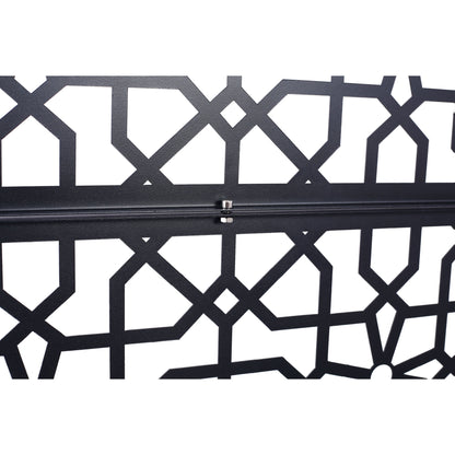 Outdoor & Indoor Privacy Screen Metal Privacy Screen Freestanding Decorative Privacy Screen Steel - Black