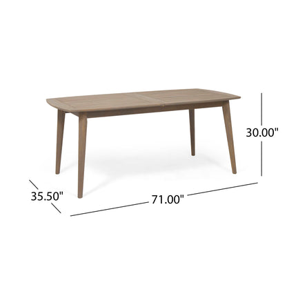 Placidity - Outdoor Expandable Dining Table With Slatted Tabletop And Tapered Legs - Gray