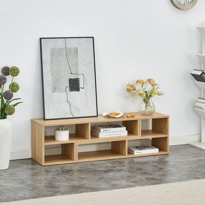 2 Piece Cube TV Stand And L Shaped Entertainment Center With Open Storage And 2 Shelves - Burly Wood