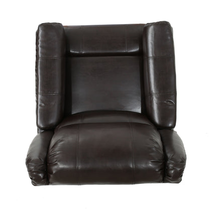 Glider Recliner With Swivel, Manual Reclining Chair - Brown