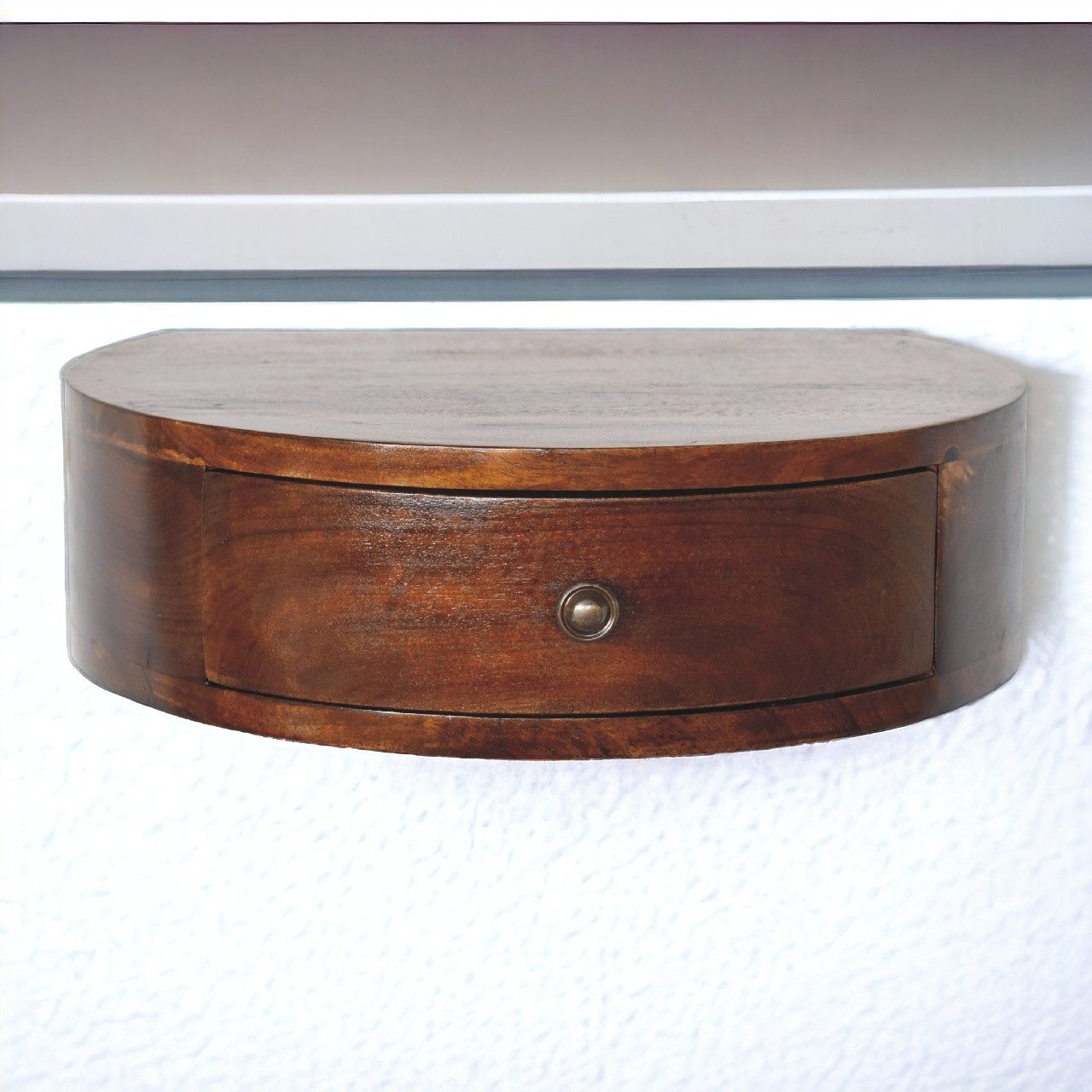 Lunar - 1 Drawer Floating Nightstand - Chestnut