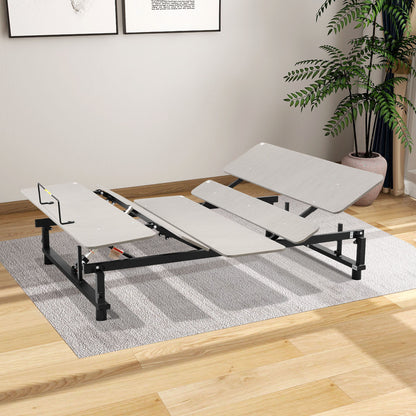 Electric Ergonomic Adjustable Bed Base Queen Size With Wireless Remote Control - Gray