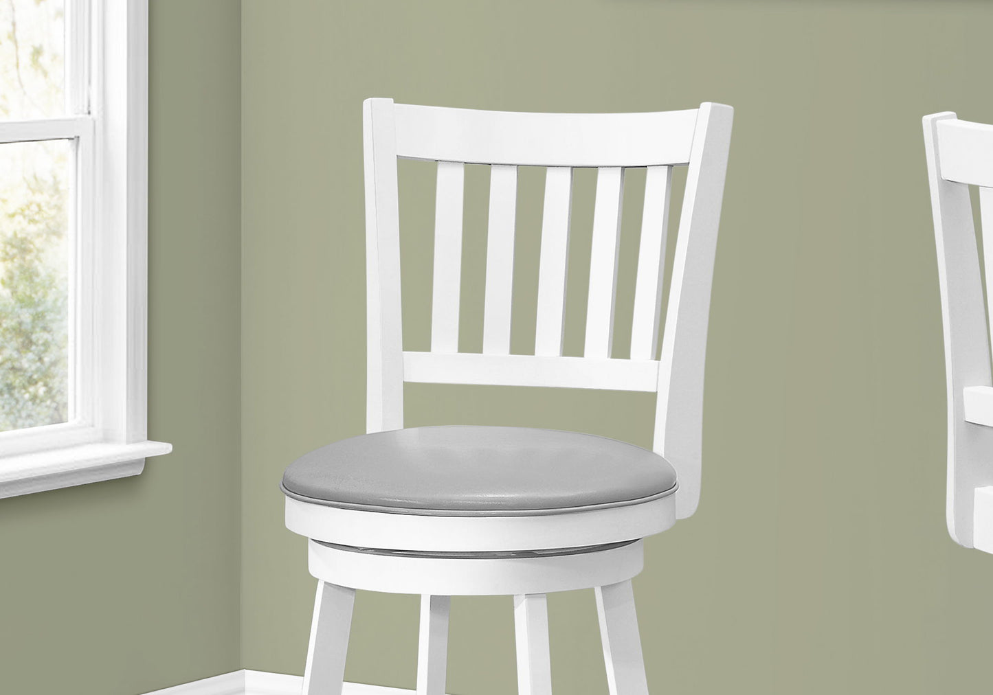 Swivel Stool Bar Height, Transitional (Set of 2) - White