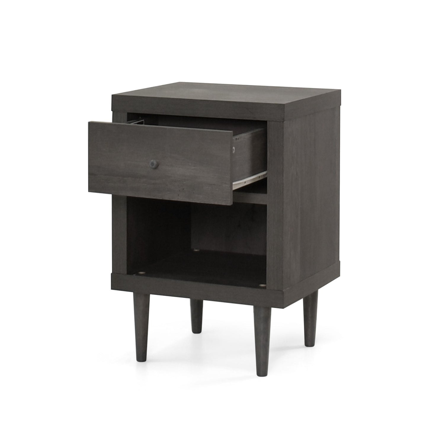 Nystrom - Wood Single Drawer Nightstand - Gray