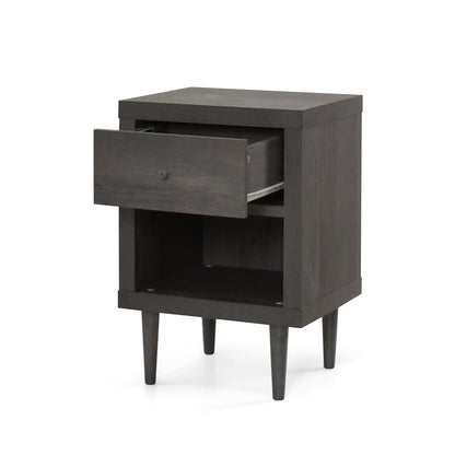 Nystrom - Wood Single Drawer Nightstand - Gray
