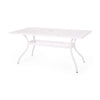 Celestine - Outdoor Cast Aluminum Dining Table With Floral Lattice Design And Umbrella Holder - White