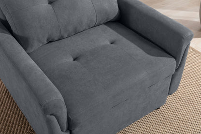 Hannah - Woven Convertible Armchair - Dark Gray
